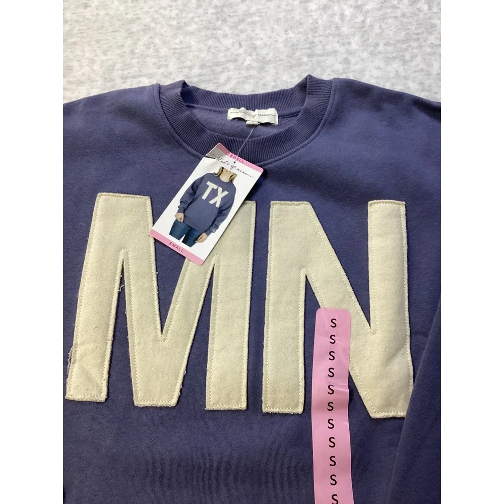 State of Mine Minnesota MN Crewneck Sweatshirt Navy Blue Small‎ NWT 16771